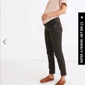 MADEWELL Black Stretchy Waist The Maternity Perfect Vintage Straight Leg Jean